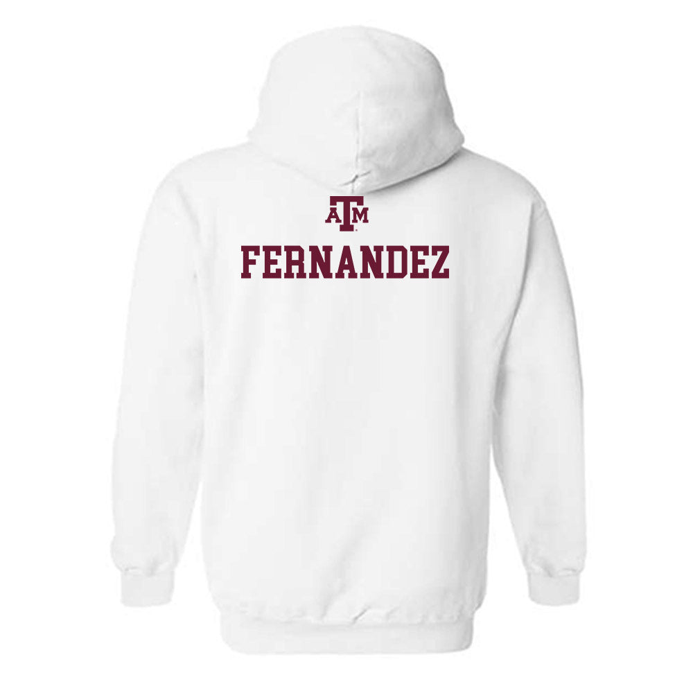 Texas A&M - NCAA Women's Golf : Cayetana Fernandez - White Out 2026 Hooded Sweatshirt-1