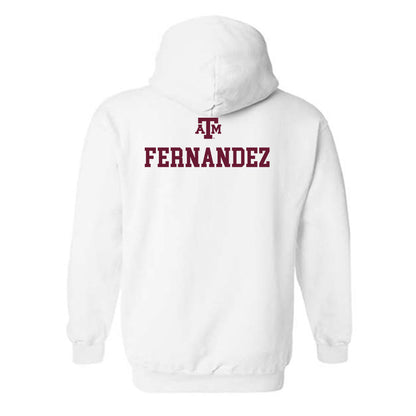 Texas A&M - NCAA Women's Golf : Cayetana Fernandez - White Out 2026 Hooded Sweatshirt-1
