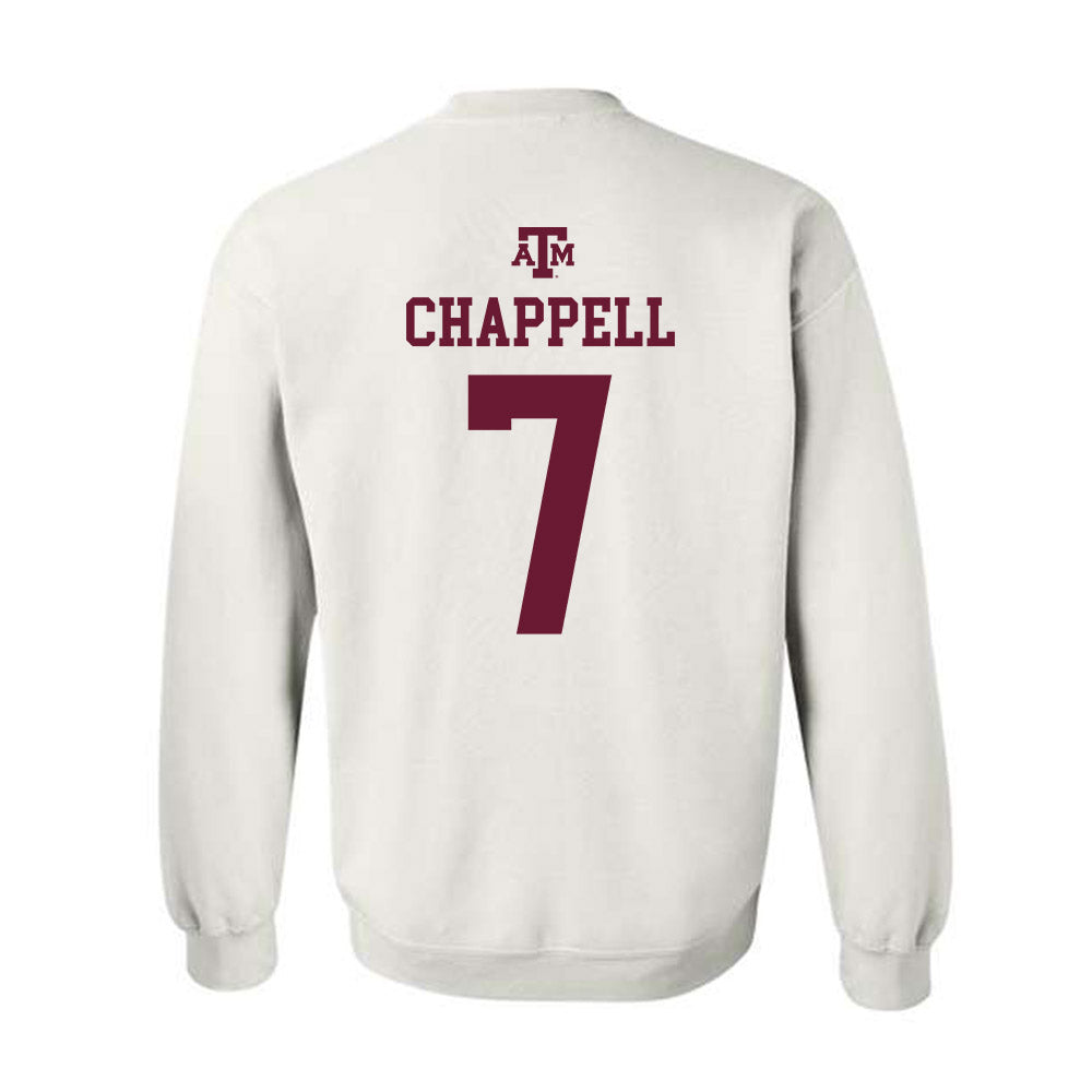 Texas A&M - NCAA Football : Tyreek Chappell - White Out 2026 Crewneck Sweatshirt-1