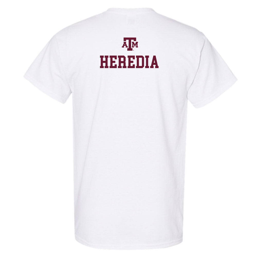 Texas A&M - NCAA Men's Track & Field : Diego Heredia - White Out 2026 T-Shirt-1