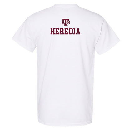 Texas A&M - NCAA Men's Track & Field : Diego Heredia - White Out 2026 T-Shirt-1