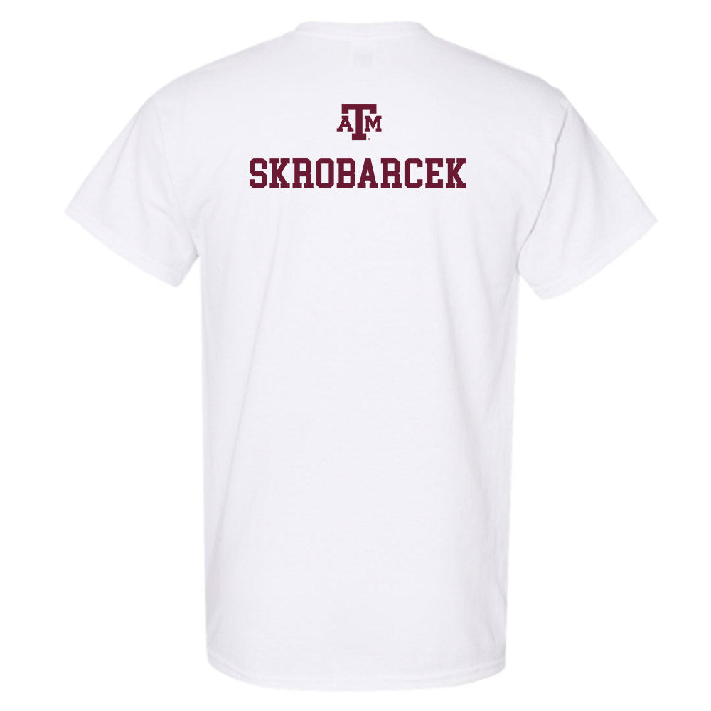 Texas A&M - NCAA Men's Tennis : Lathan Skrobarcek - White Out 2026 T-Shirt-1