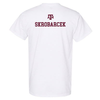 Texas A&M - NCAA Men's Tennis : Lathan Skrobarcek - White Out 2026 T-Shirt-1