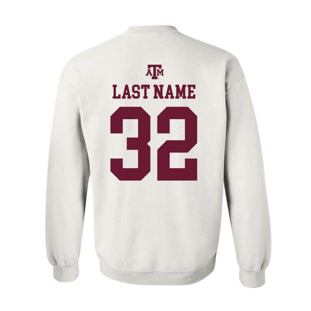 Texas A&M - NCAA Baseball : Hunter Bond - White Out 2026 Crewneck Sweatshirt-1