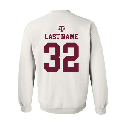 Texas A&M - NCAA Baseball : Hunter Bond - White Out 2026 Crewneck Sweatshirt-1