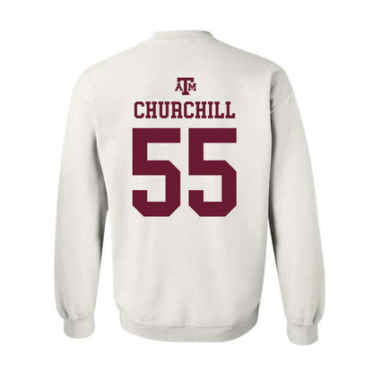 Texas A&M - NCAA Women's Soccer : Ireland Churchill - White Out 2026 Crewneck Sweatshirt-1