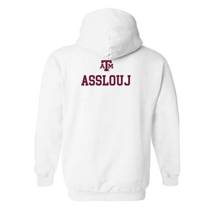Texas A&M - NCAA Men's Track & Field : Youssef Asslouj - White Out 2026 Hooded Sweatshirt-1
