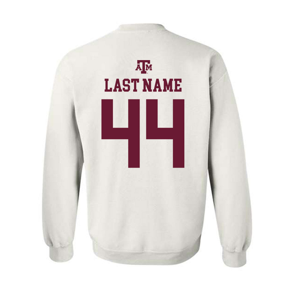 Texas A&M - NCAA Baseball : Cooper Fulbright - White Out 2026 Crewneck Sweatshirt-1