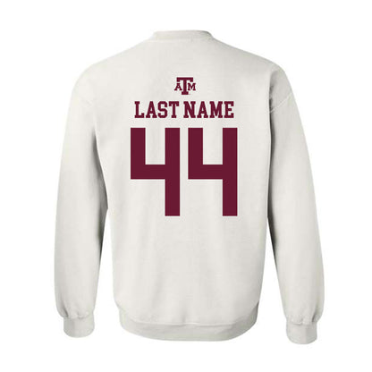 Texas A&M - NCAA Baseball : Cooper Fulbright - White Out 2026 Crewneck Sweatshirt-1