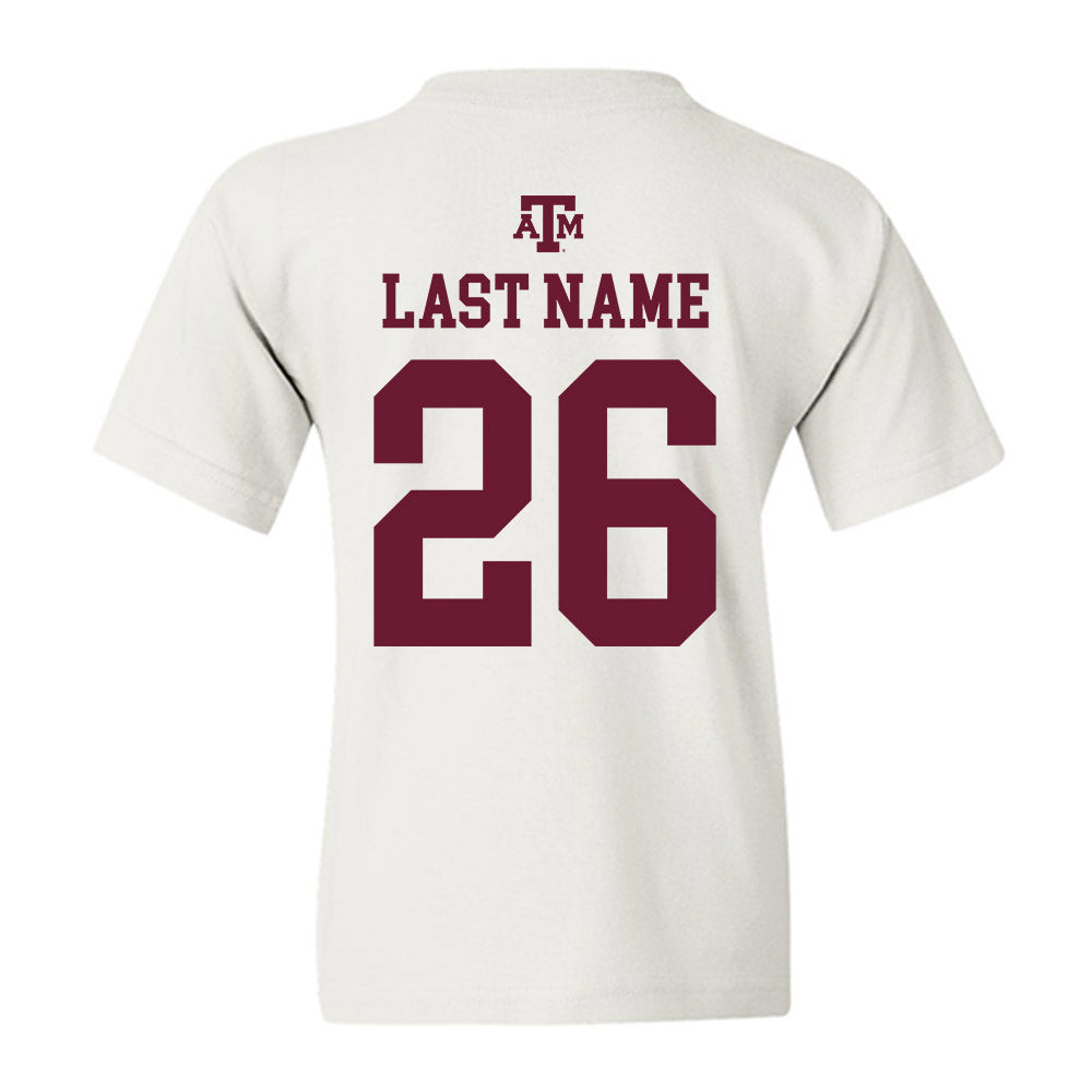 Texas A&M - NCAA Football : Layne Gerke - White Out 2026 Youth T-Shirt-1