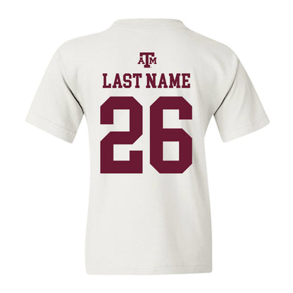 Texas A&M - NCAA Football : Layne Gerke - White Out 2026 Youth T-Shirt-1