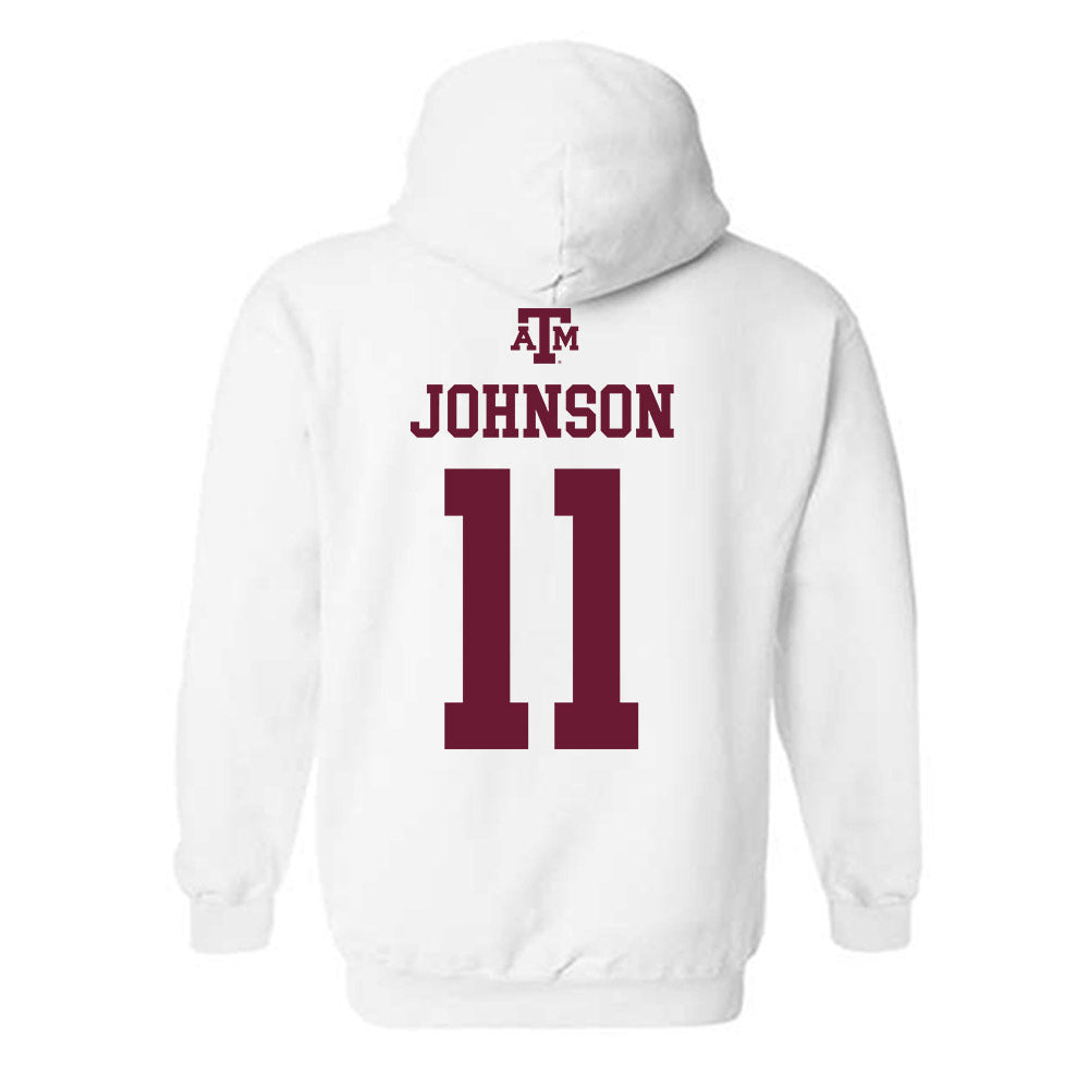 Texas A&M - NCAA Football : Kelshaun Johnson - White Out 2026 Hooded Sweatshirt-1
