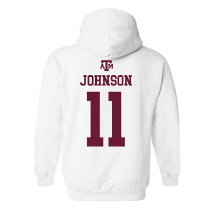 Texas A&M - NCAA Football : Kelshaun Johnson - White Out 2026 Hooded Sweatshirt-1