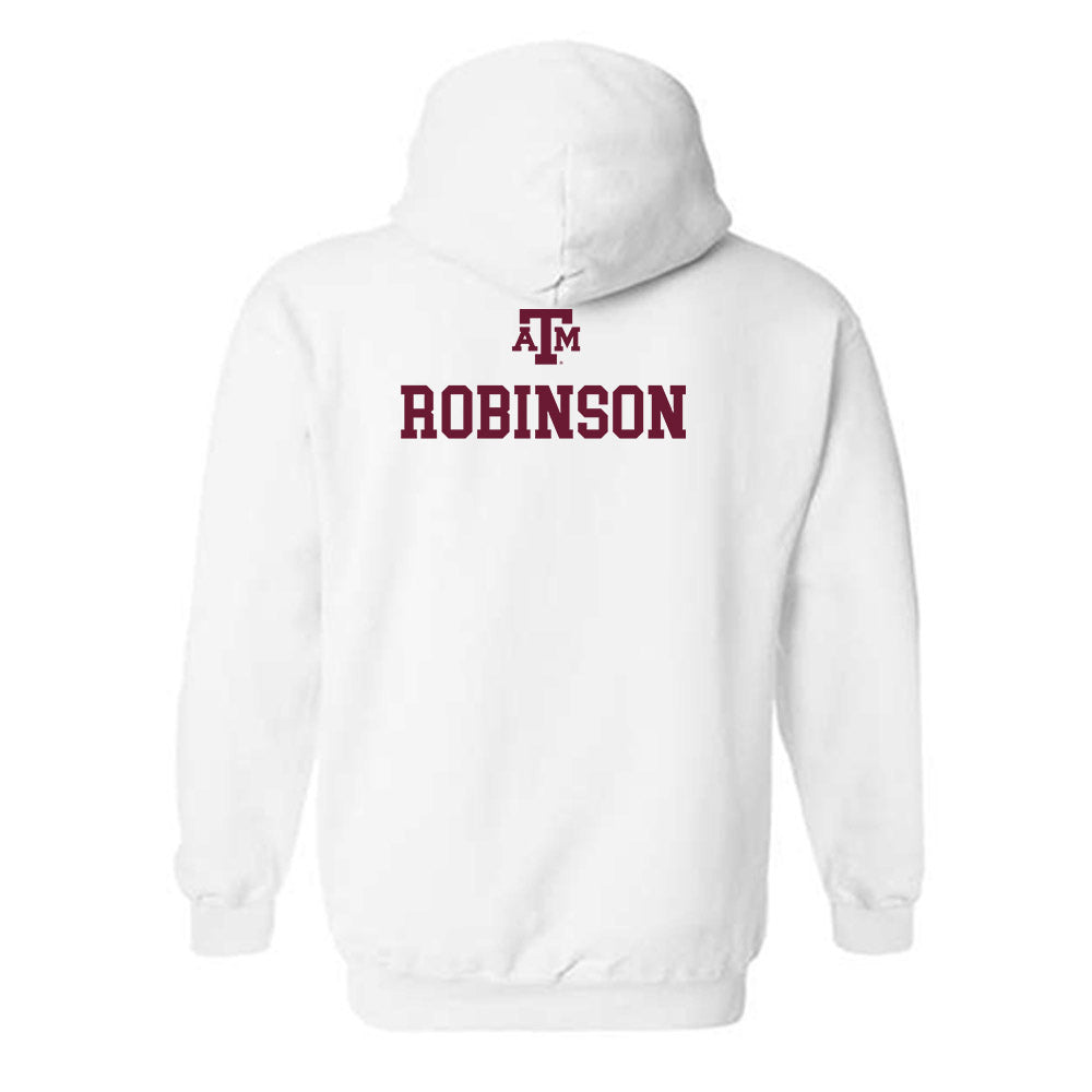 Texas A&M - NCAA Men's Track & Field : Auhmad Robinson - White Out 2026 Hooded Sweatshirt-1
