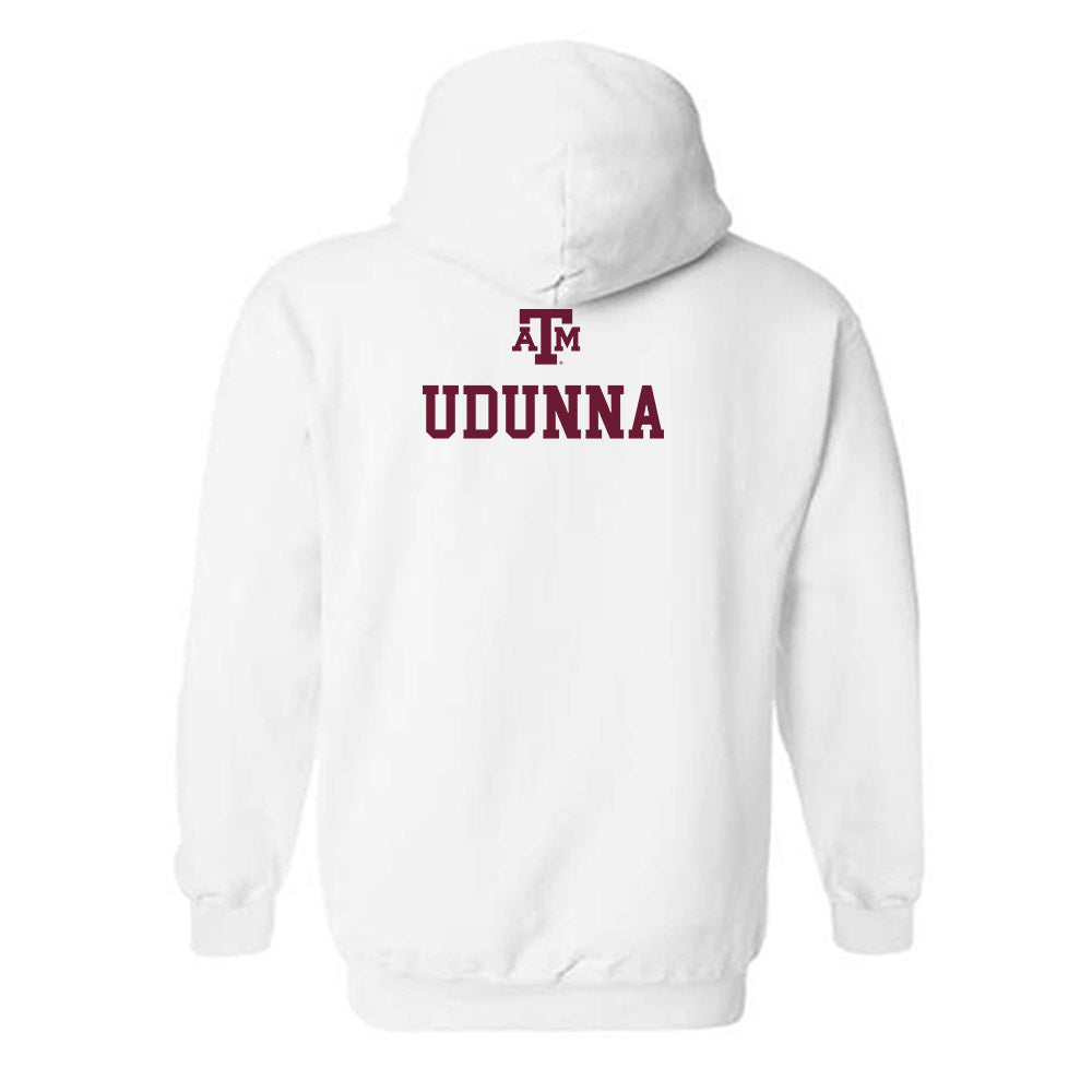 Texas A&M - NCAA Men's Track & Field : Jedidiah Udunna - White Out 2026 Hooded Sweatshirt-1
