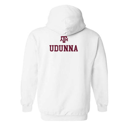 Texas A&M - NCAA Men's Track & Field : Jedidiah Udunna - White Out 2026 Hooded Sweatshirt-1