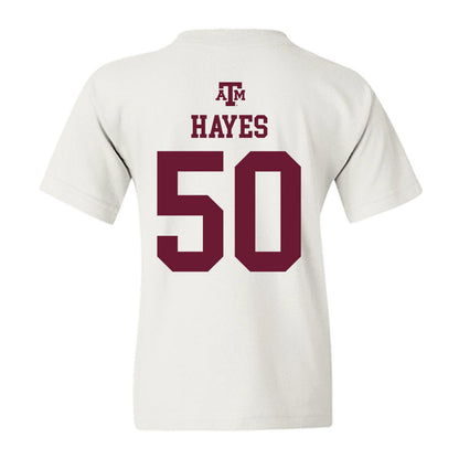 Texas A&M - NCAA Football : Dayon Hayes - White Out 2026 Youth T-Shirt-1
