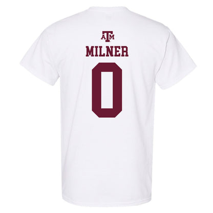 Texas A&M - NCAA Baseball : Drew Milner - White Out 2026 T-Shirt-1