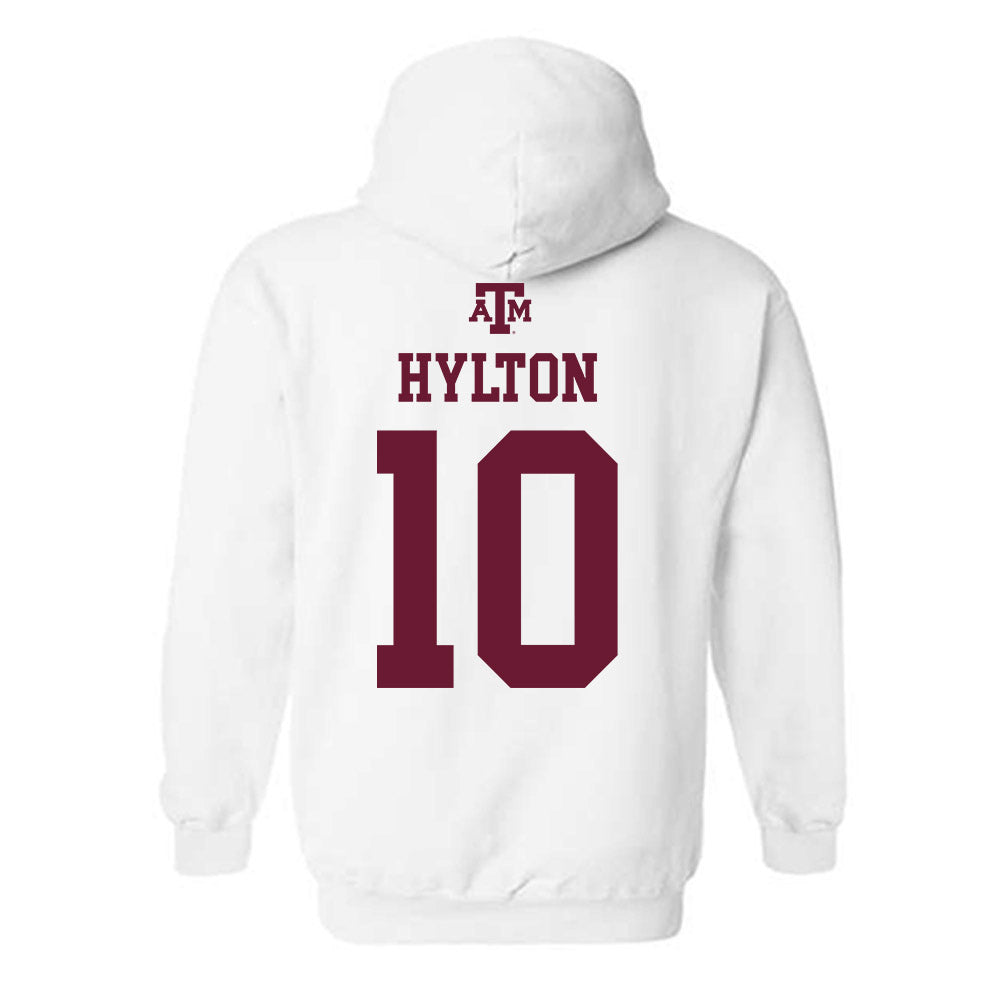 Texas A&M - NCAA Women's Basketball : Lemyah Hylton - White Out 2026 Hooded Sweatshirt-1