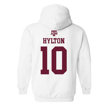 Texas A&M - NCAA Women's Basketball : Lemyah Hylton - White Out 2026 Hooded Sweatshirt-1