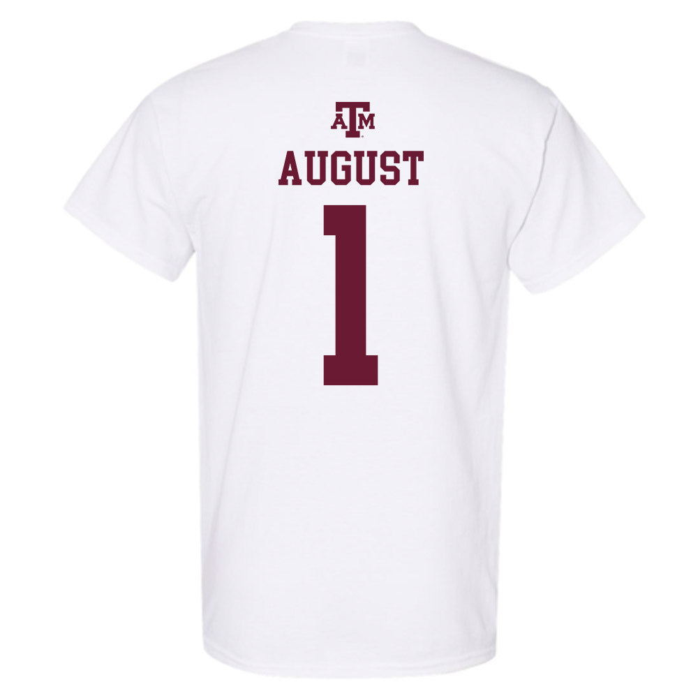 Texas A&M - NCAA Women's Soccer : Makenna August - White Out 2026 T-Shirt-1