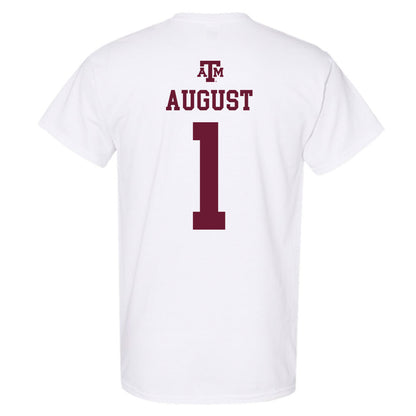 Texas A&M - NCAA Women's Soccer : Makenna August - White Out 2026 T-Shirt-1