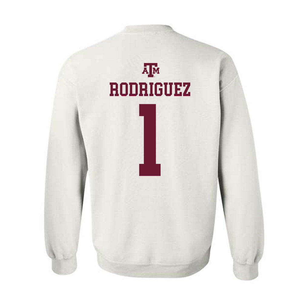 Texas A&M - NCAA Women's Volleyball : Gabi Rodriguez - White Out 2026 Crewneck Sweatshirt-1