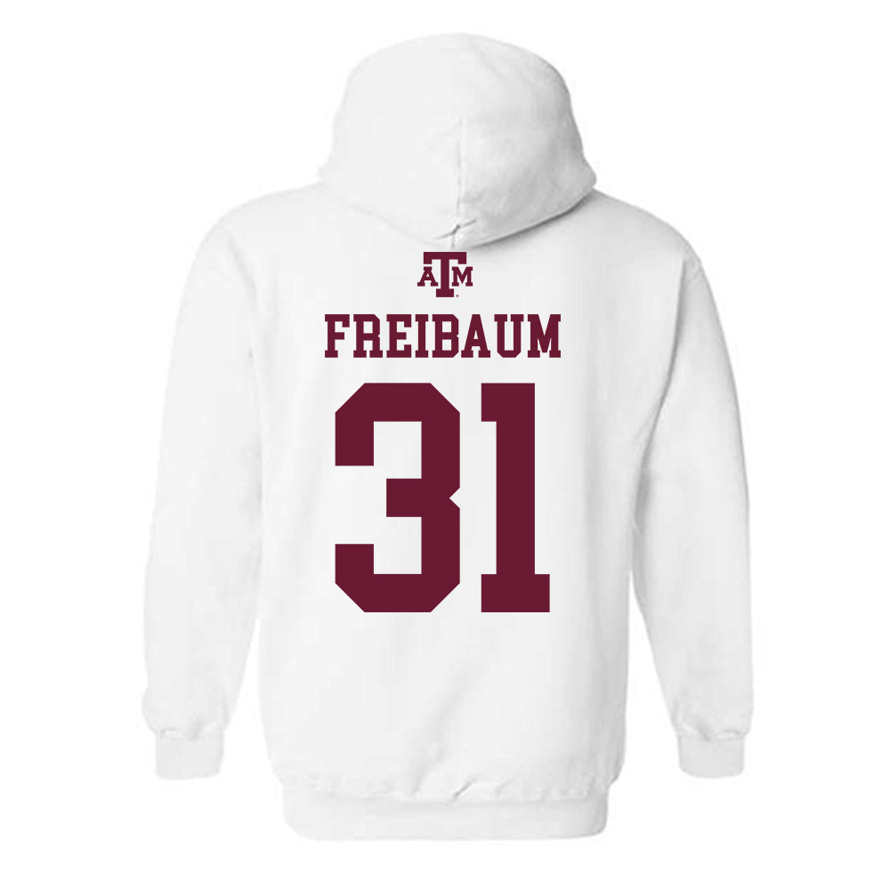 Texas A&M - NCAA Football : Shea Freibaum - White Out 2026 Hooded Sweatshirt-1