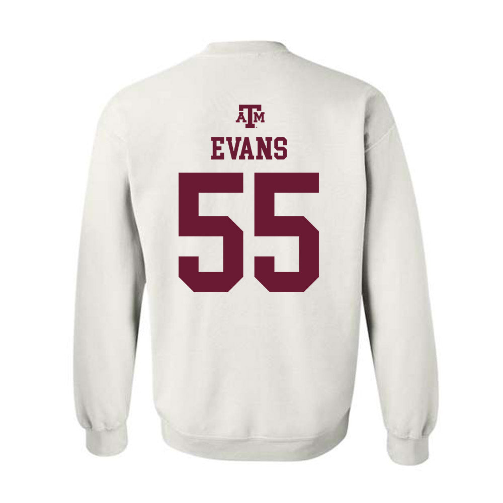 Texas A&M - NCAA Football : Dealyn Evans - White Out 2026 Crewneck Sweatshirt-1