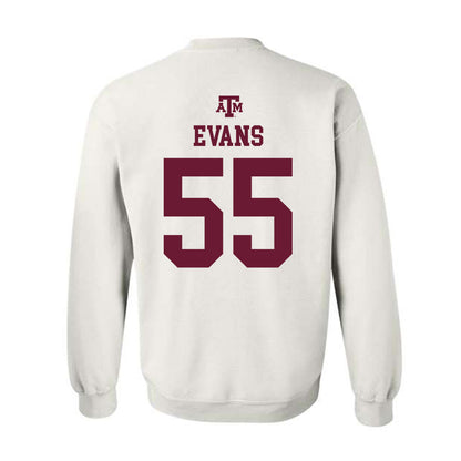 Texas A&M - NCAA Football : Dealyn Evans - White Out 2026 Crewneck Sweatshirt-1