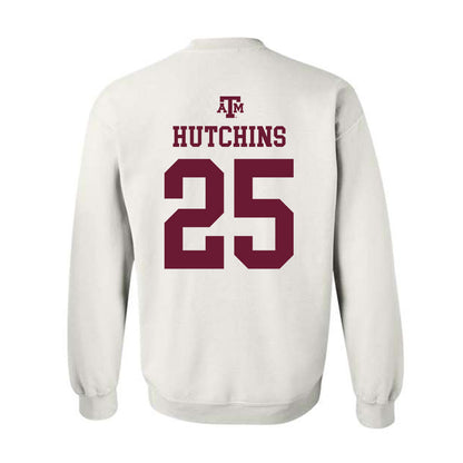 Texas A&M - NCAA Men's Soccer : Savannah Hutchins - White Out 2026 Crewneck Sweatshirt-1