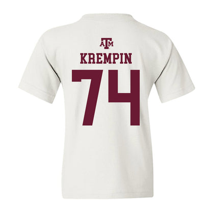 Texas A&M - NCAA Football : Zaden Krempin - White Out 2026 Youth T-Shirt-1