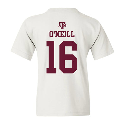 Texas A&M - NCAA Football : Miles O'Neill - White Out 2026 Youth T-Shirt-1
