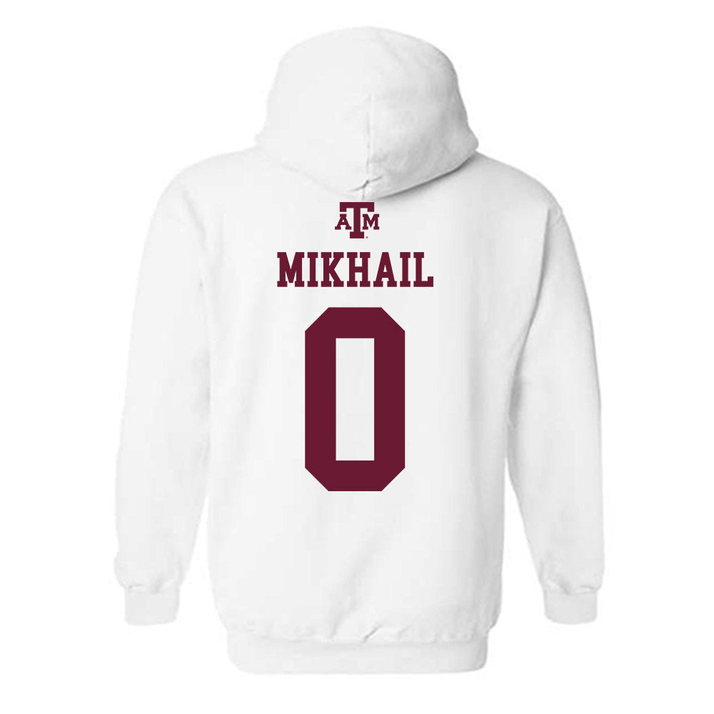 Texas A&M - NCAA Football : Noah Mikhail - White Out 2026 Hooded Sweatshirt-1