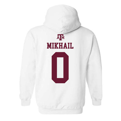 Texas A&M - NCAA Football : Noah Mikhail - White Out 2026 Hooded Sweatshirt-1