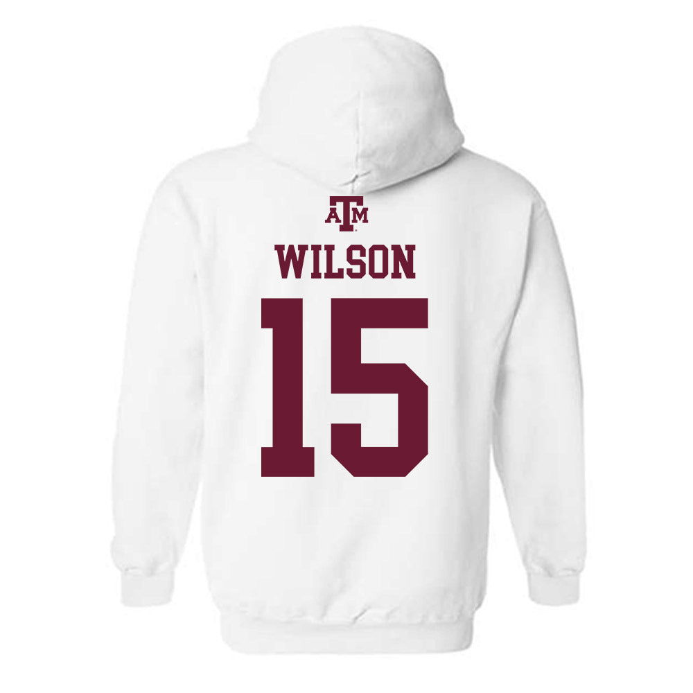 Texas A&M - NCAA Football : Tylan Wilson - White Out 2026 Hooded Sweatshirt-1