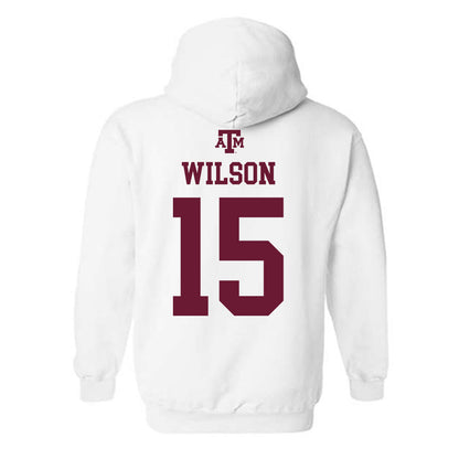 Texas A&M - NCAA Football : Tylan Wilson - White Out 2026 Hooded Sweatshirt-1