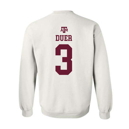 Texas A&M - NCAA Baseball : Jake Duer - White Out 2026 Crewneck Sweatshirt-1