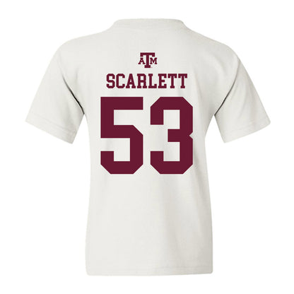 Texas A&M - NCAA Football : Jadon Scarlett - White Out 2026 Youth T-Shirt-1