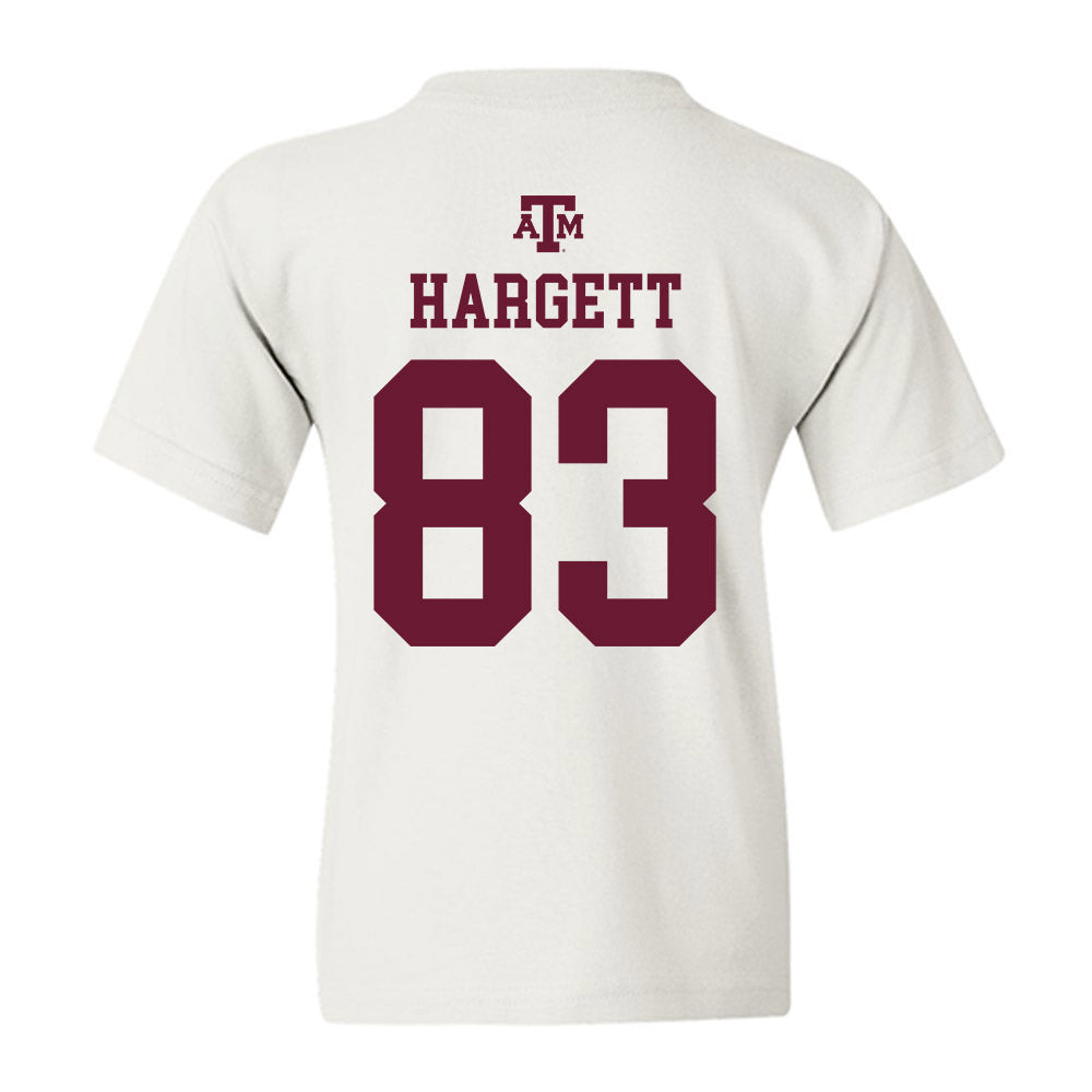 Texas A&M - NCAA Football : Will Hargett - White Out 2026 Youth T-Shirt-1