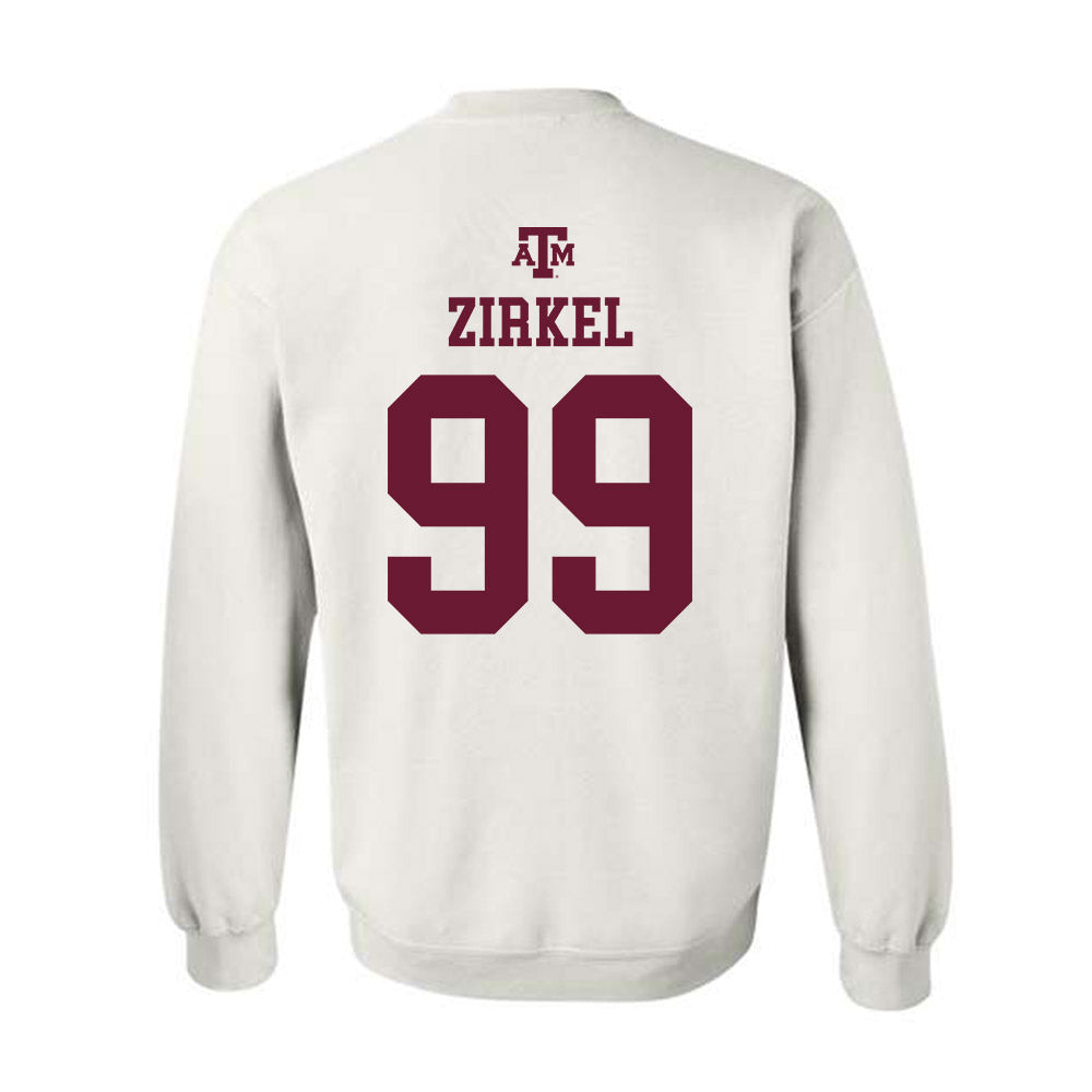 Texas A&M - NCAA Football : Jared Zirkel - White Out 2026 Crewneck Sweatshirt-1