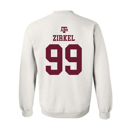 Texas A&M - NCAA Football : Jared Zirkel - White Out 2026 Crewneck Sweatshirt-1