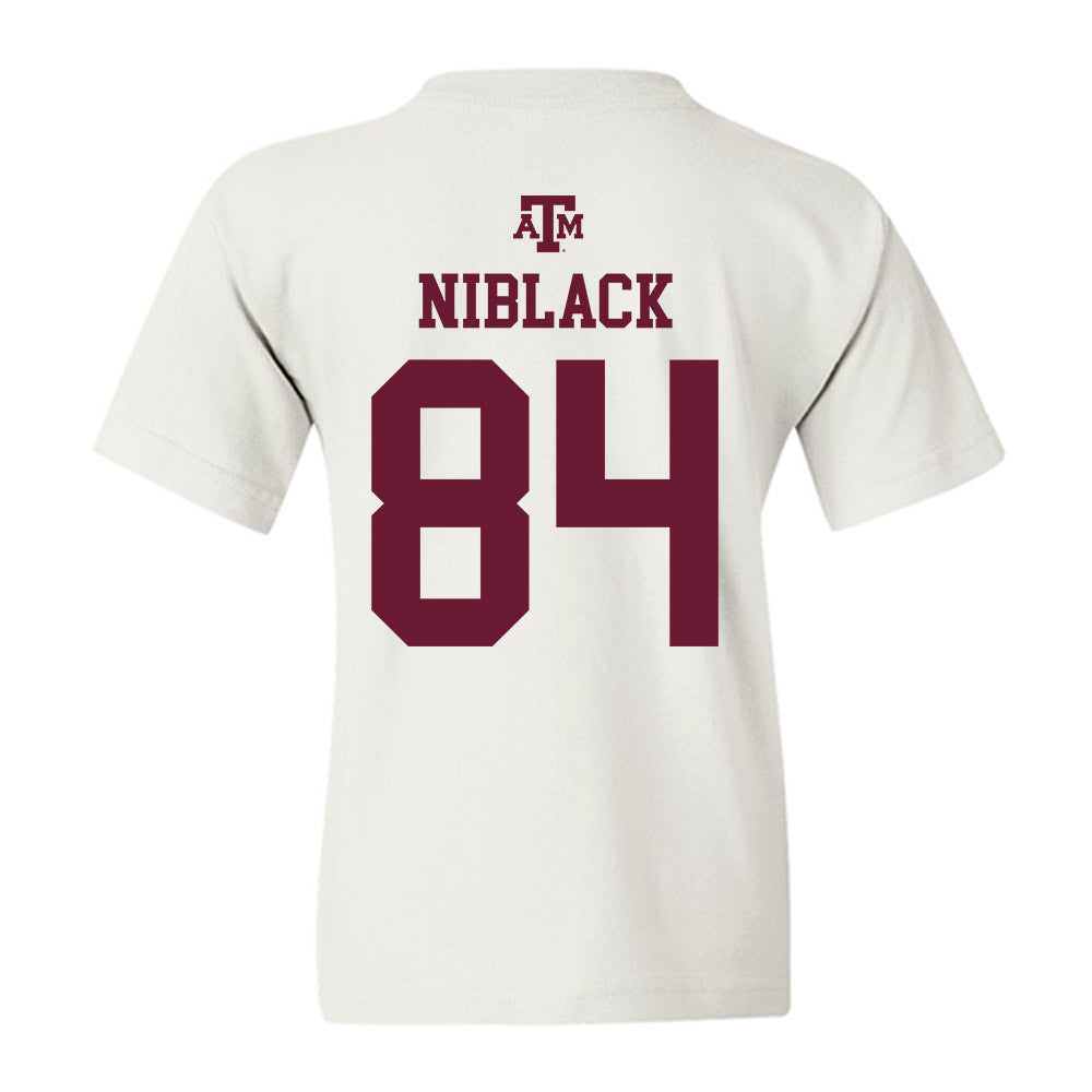 Texas A&M - NCAA Football : Amari Niblack - White Out 2026 Youth T-Shirt-1