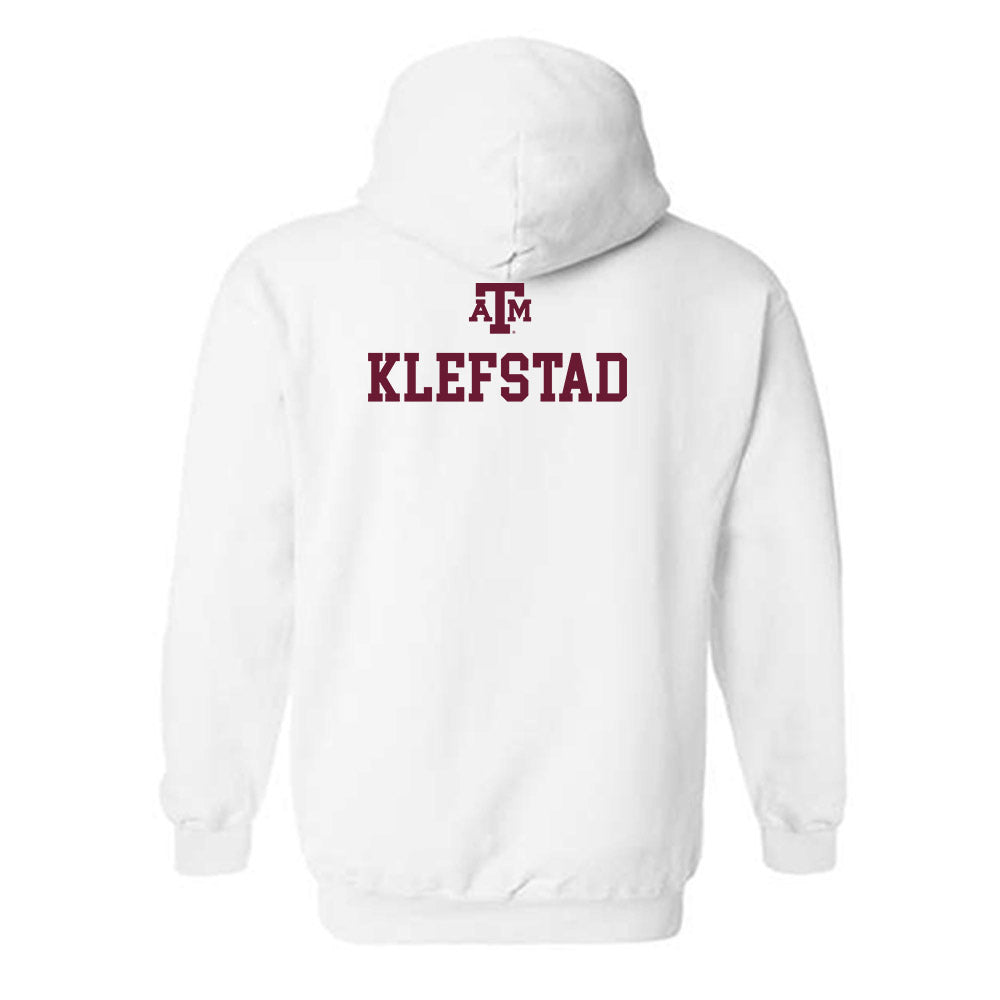 Texas A&M - NCAA Men's Track & Field : Ryley Klefstad - White Out 2026 Hooded Sweatshirt-1