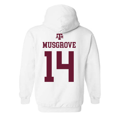 Texas A&M - NCAA Women's Volleyball : Kirra Musgrove - White Out 2026 Hooded Sweatshirt-1