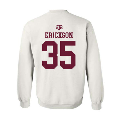 Texas A&M - NCAA Baseball : Sam Erickson - White Out 2026 Crewneck Sweatshirt-1