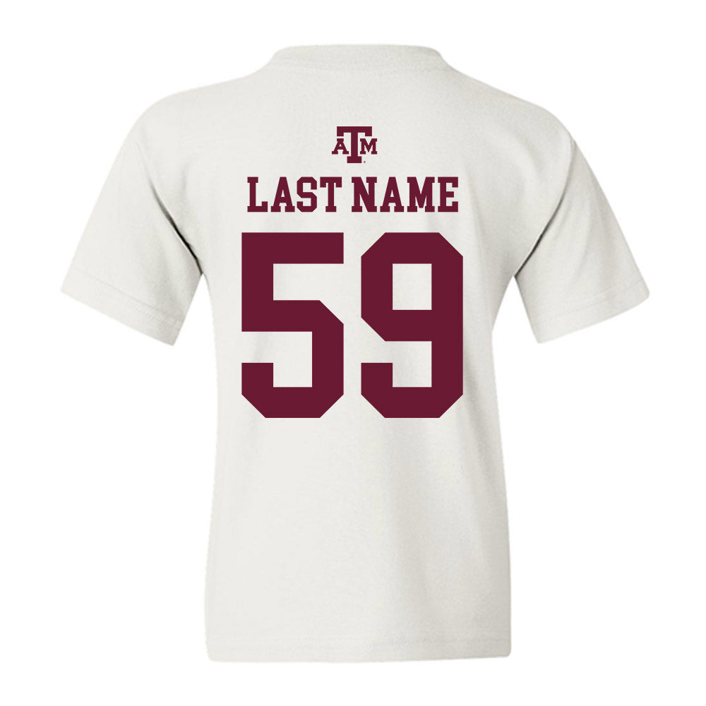 Texas A&M - NCAA Football : Chace Sims - White Out 2026 Youth T-Shirt-1
