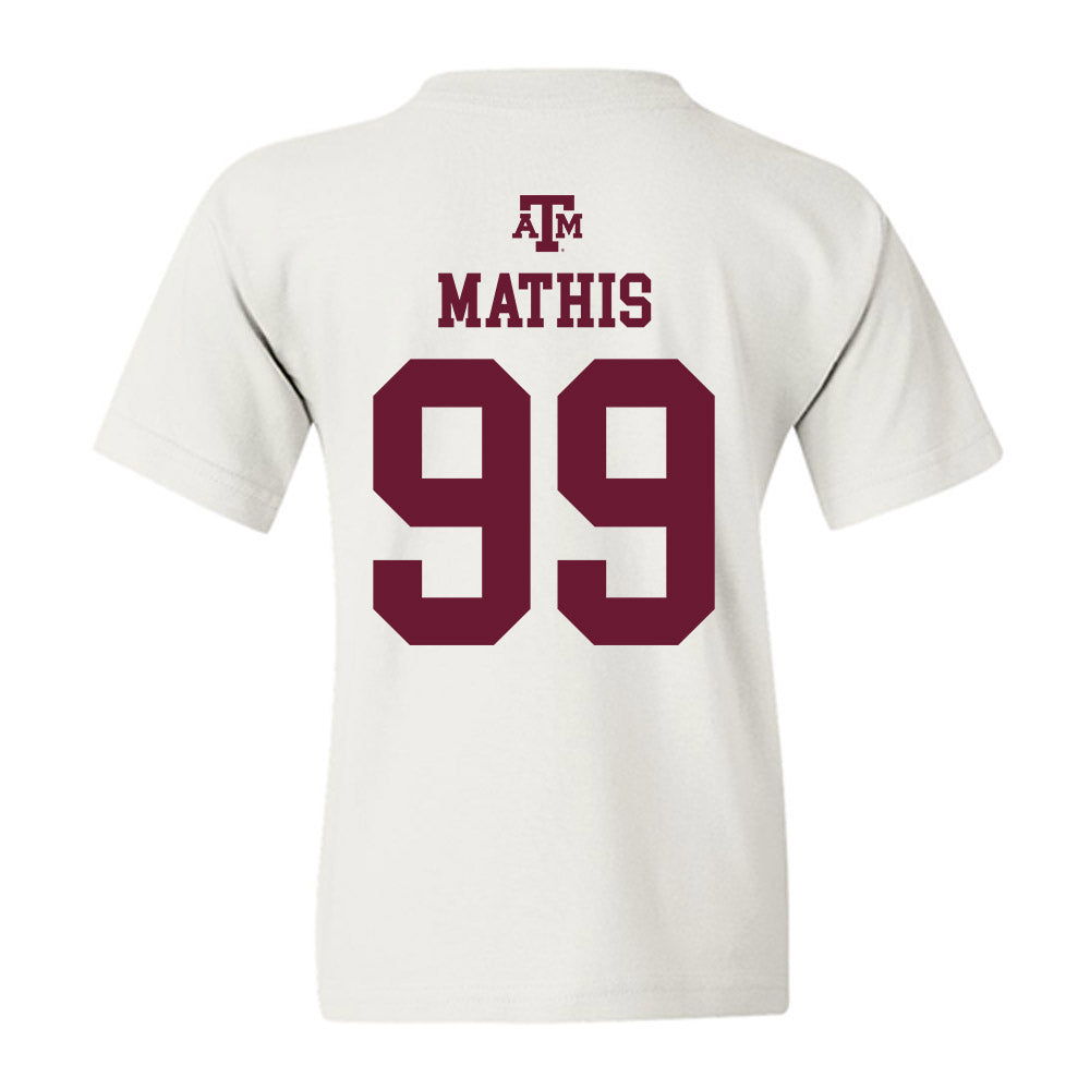 Texas A&M - NCAA Softball : Kelsey Mathis - White Out 2026 Youth T-Shirt-1