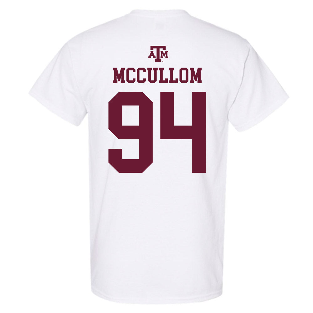 Texas A&M - NCAA Football : Angelo McCullom - White Out 2026 T-Shirt-1