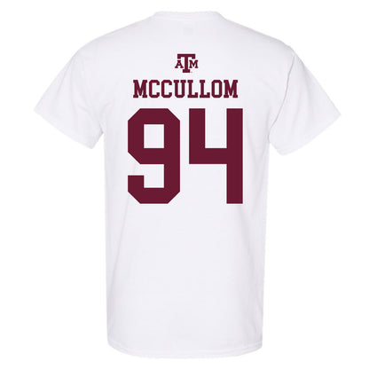 Texas A&M - NCAA Football : Angelo McCullom - White Out 2026 T-Shirt-1